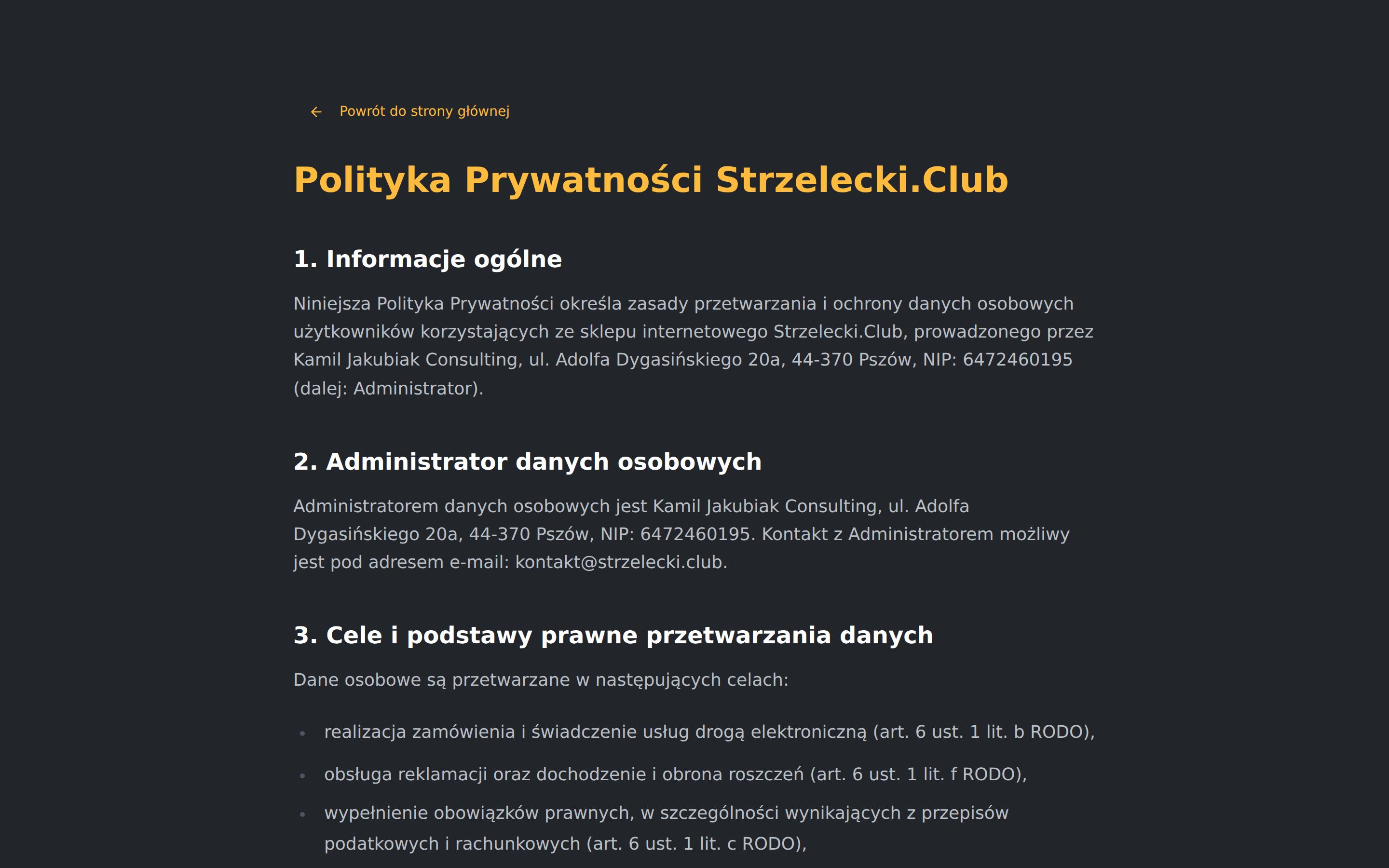 Polityka prywatności — zgodność z RODO